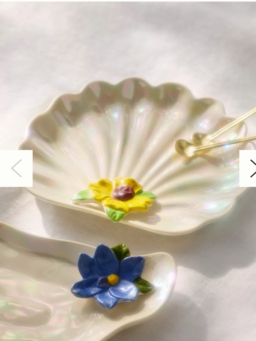 Anthropologie Sirena Stoneware Oyster Canape Plate, or Jewelry Plate NWT